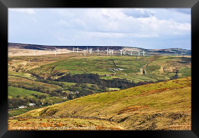 Pennine Wind Farm, Lancashire, England Framed Print by Jane McIlroy