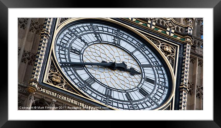 Big Ben Clock Face Framed Mounted Print by Mark Findlater