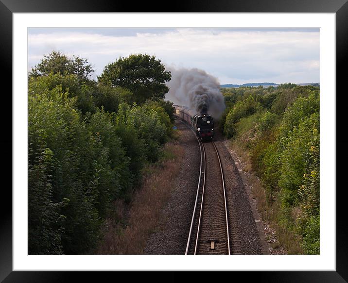 34067 Tangmere approaching West Stafford Framed Mounted Print by Paul Brewer