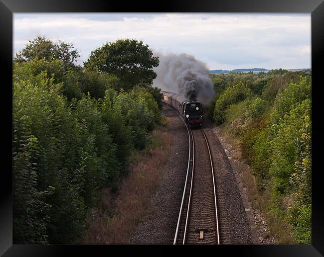 34067 Tangmere approaching West Stafford Framed Print by Paul Brewer