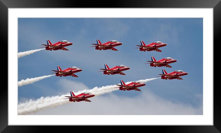 RAF Red Arrows Framed Mounted Print by Chris Woodhouse