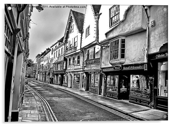 Low Petergate - City of York Acrylic by Trevor Kersley RIP