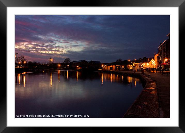 Exeter Quay at Dusk Framed Mounted Print by Rob Hawkins