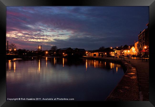 Exeter Quay at Dusk Framed Print by Rob Hawkins
