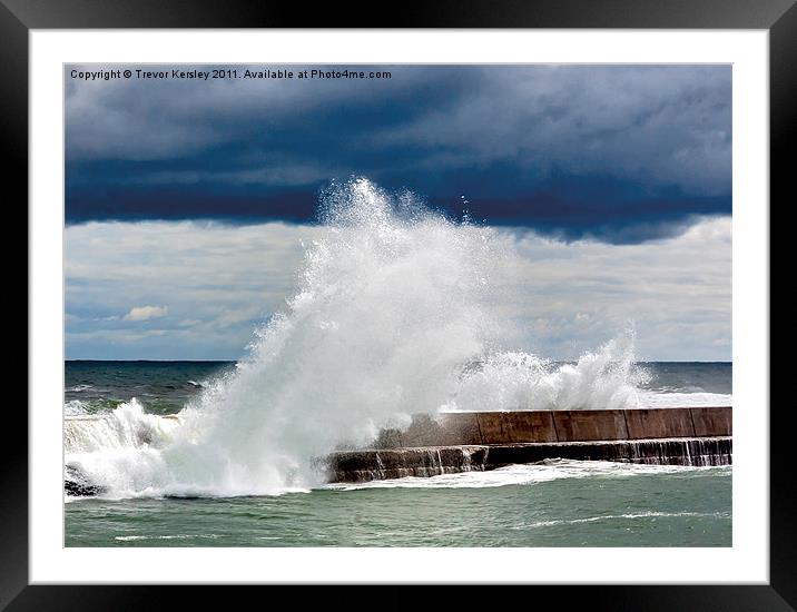 Sea Spray over the Harbour Framed Mounted Print by Trevor Kersley RIP