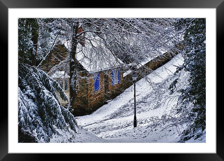 Snowy Lane Framed Mounted Print by kevin wise