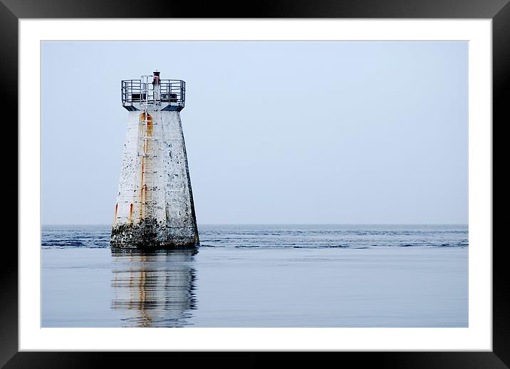 Thousla Rock Lighthouse Framed Mounted Print by Julie  Chambers
