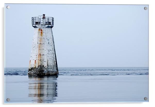 Thousla Rock Lighthouse Acrylic by Julie  Chambers