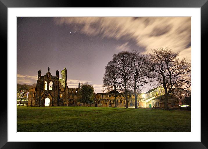 Kirkstall Abbey At Night Framed Mounted Print by Sandi-Cockayne ADPS