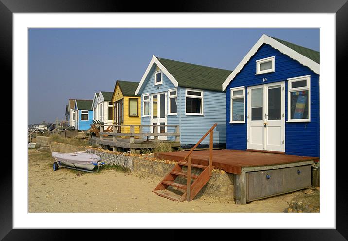 Beach Huts Framed Mounted Print by Jane Chivers