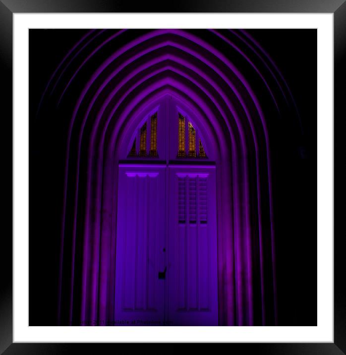 St Stephens purple door Framed Mounted Print by Andrew Driver