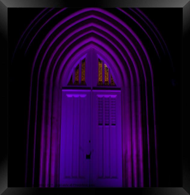 St Stephens purple door Framed Print by Andrew Driver