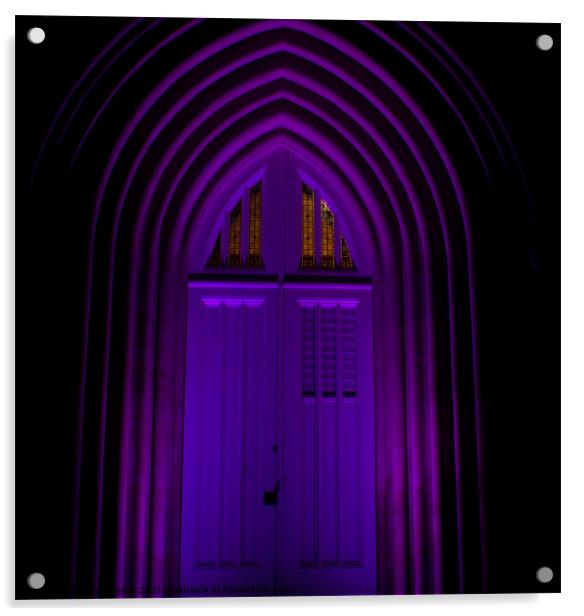 St Stephens purple door Acrylic by Andrew Driver
