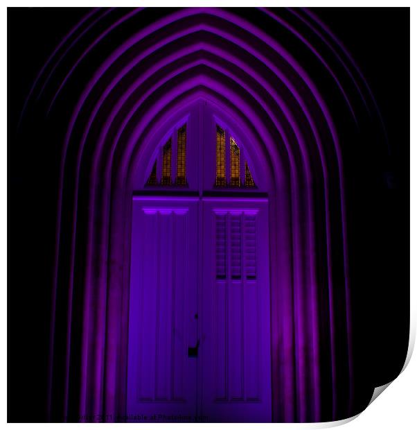 St Stephens purple door Print by Andrew Driver