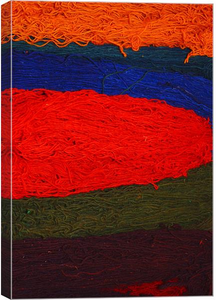 Turkish rug wool Canvas Print by Lisa Shotton