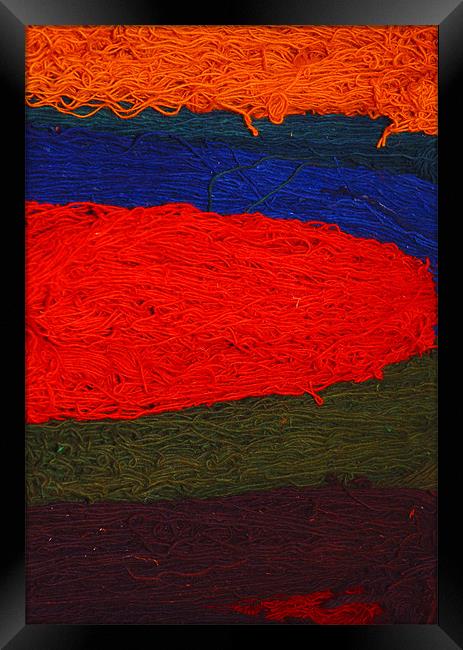 Turkish rug wool Framed Print by Lisa Shotton