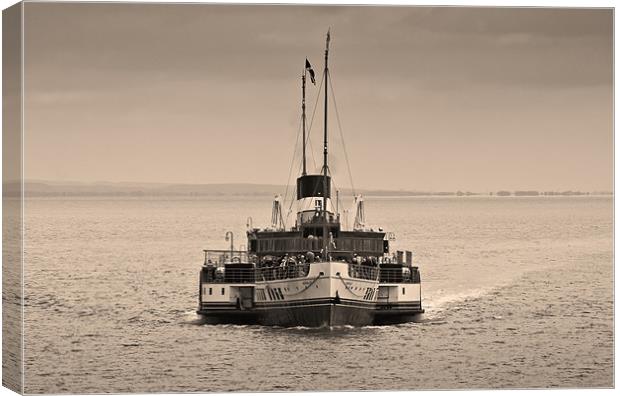 Waverley Paddle Steamer Sepia Canvas Print by Steve Purnell