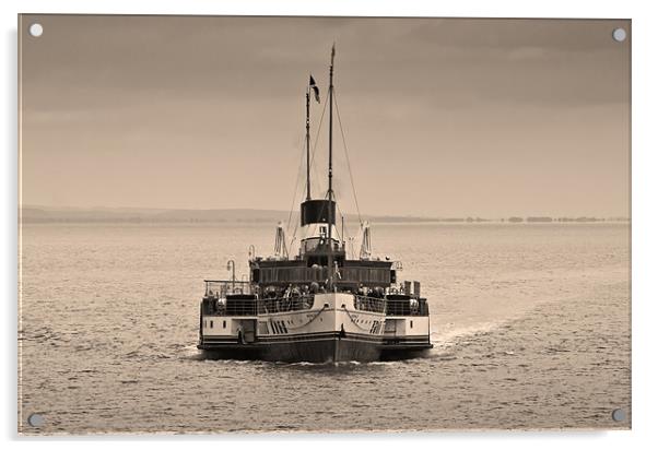 Waverley Paddle Steamer Sepia Acrylic by Steve Purnell
