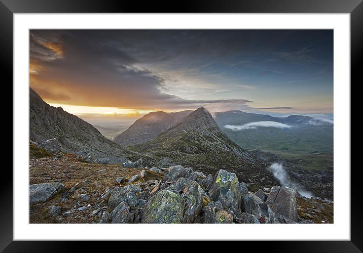 Tryfan Evening Glow Framed Mounted Print by Creative Photography Wales