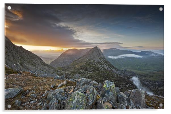 Tryfan Evening Glow Acrylic by Creative Photography Wales