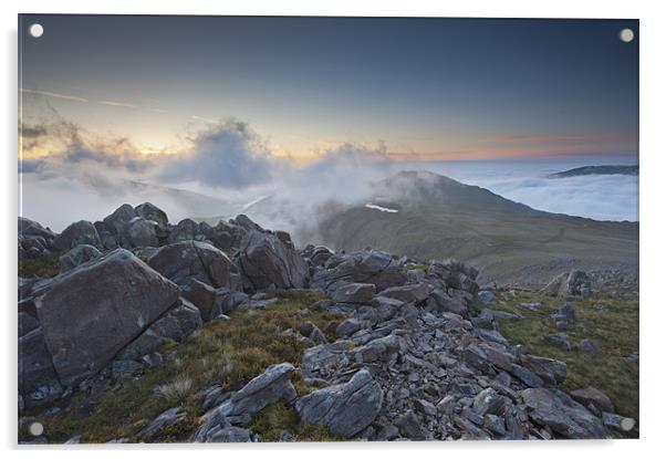 Glyderau Dusk Acrylic by Creative Photography Wales