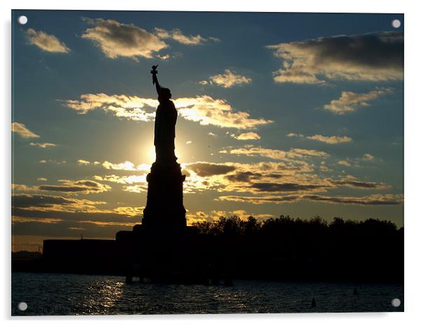 Statue of Liberty Silhouette Acrylic by Luke Newman