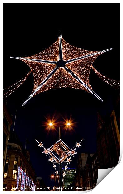 Christmas lights in London close Print by Jasna Buncic