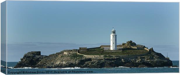 Godrevy Lighthouse Canvas Print by Andrew Driver