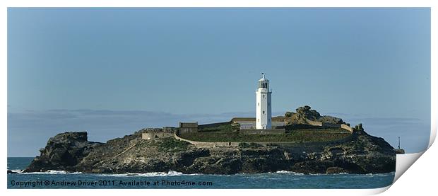 Godrevy Lighthouse Print by Andrew Driver