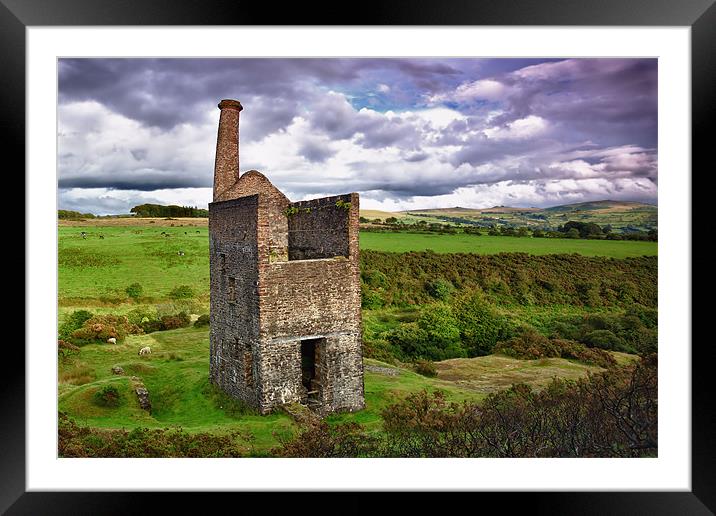 Wheal Betsy Engine House Framed Mounted Print by kevin wise