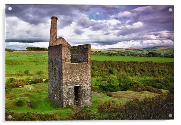 Wheal Betsy Engine House Acrylic by kevin wise