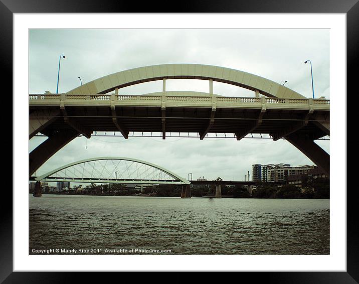 Bridges across the Brisbane River Framed Mounted Print by Mandy Rice