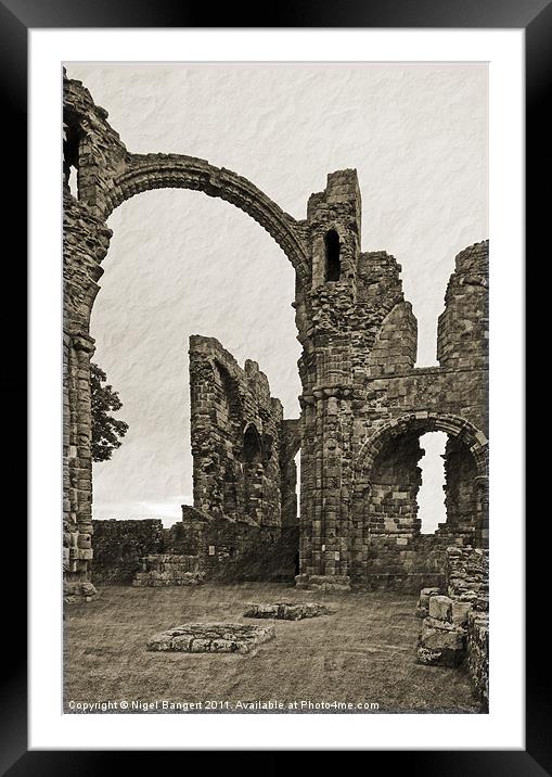 Holy Island Priory Framed Mounted Print by Nigel Bangert