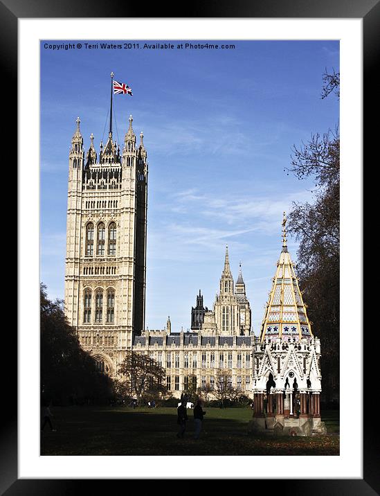 The Buxton Memorial Fountain Westminster Framed Mounted Print by Terri Waters