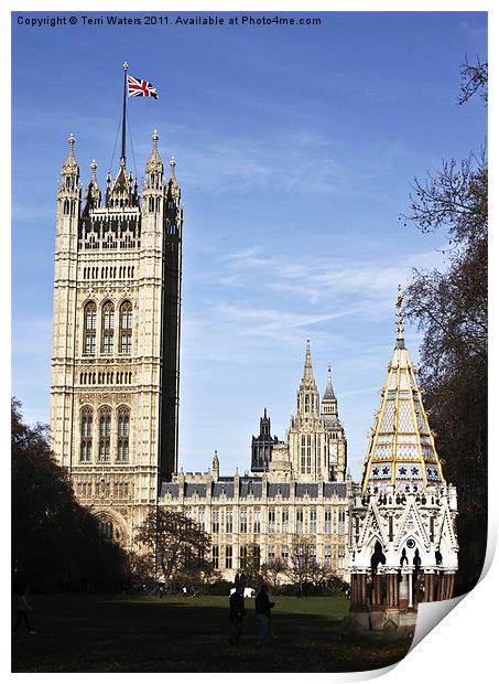 The Buxton Memorial Fountain Westminster Print by Terri Waters