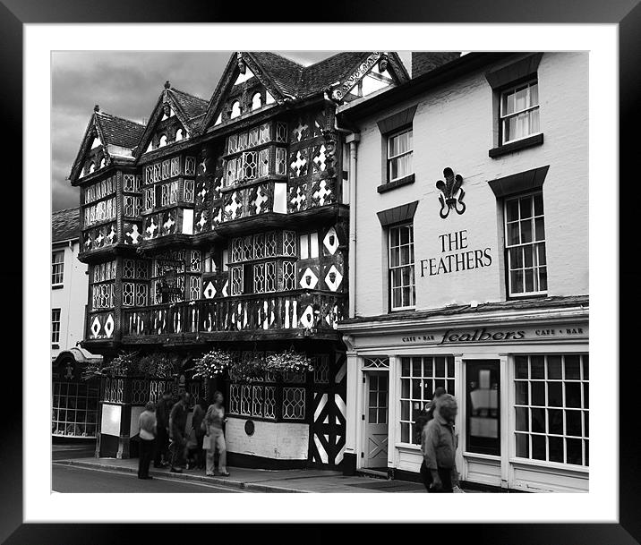 The Feathers hotel Ludlow Framed Mounted Print by Peter Elliott 