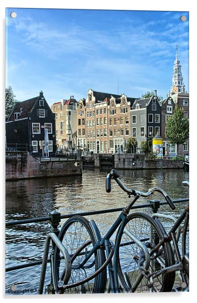 Amsterdam Bicycles Acrylic by Ann Garrett