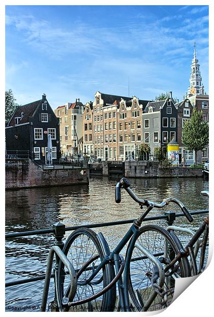 Amsterdam Bicycles Print by Ann Garrett