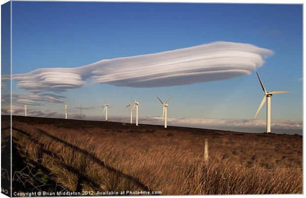 Lenticular cloud over Halifax Canvas Print by Brian Middleton