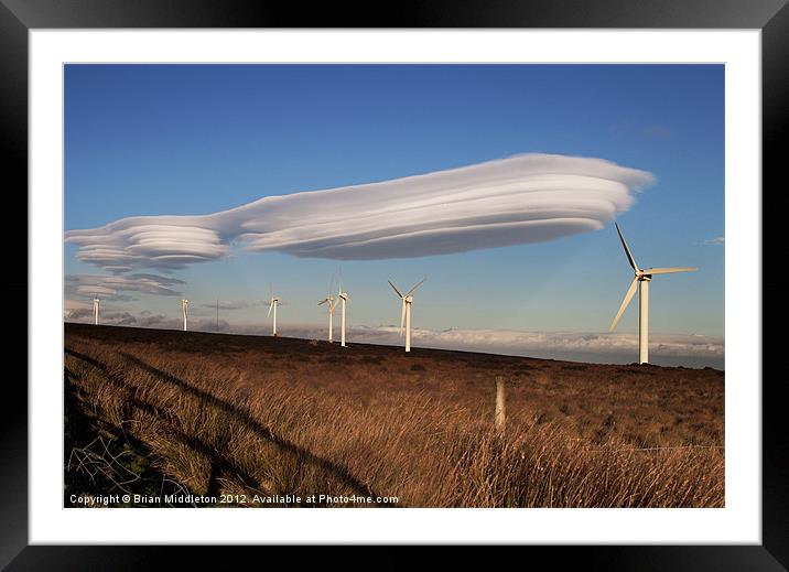 Lenticular cloud over Halifax Framed Mounted Print by Brian Middleton