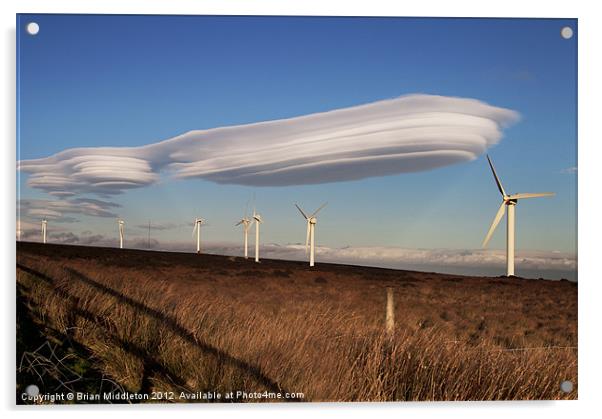 Lenticular cloud over Halifax Acrylic by Brian Middleton