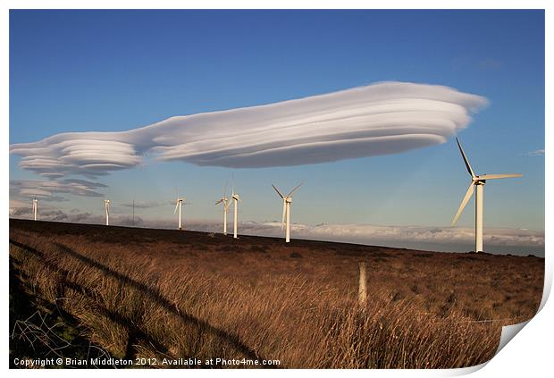 Lenticular cloud over Halifax Print by Brian Middleton