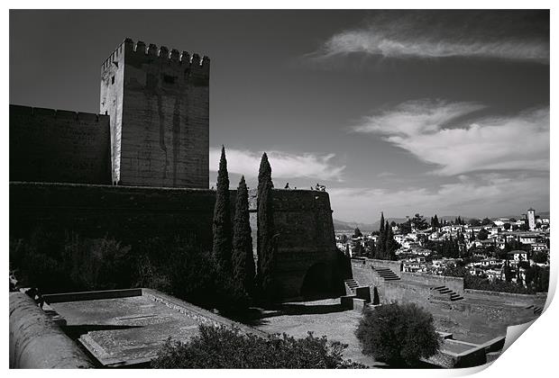 Alcazaba, Alhambra Palace Print by peter thomas
