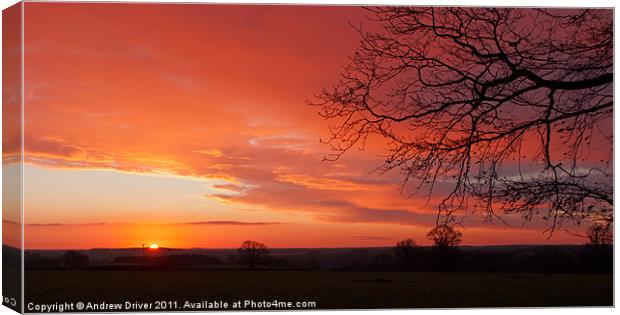 Sunrise  in Rutland Canvas Print by Andrew Driver