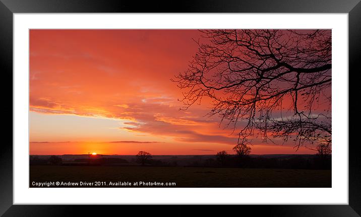 Sunrise  in Rutland Framed Mounted Print by Andrew Driver