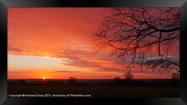 Sunrise  in Rutland Framed Print by Andrew Driver