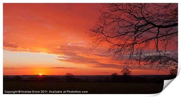 Sunrise  in Rutland Print by Andrew Driver