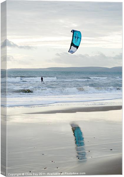 Kite Surfer Canvas Print by Chris Day