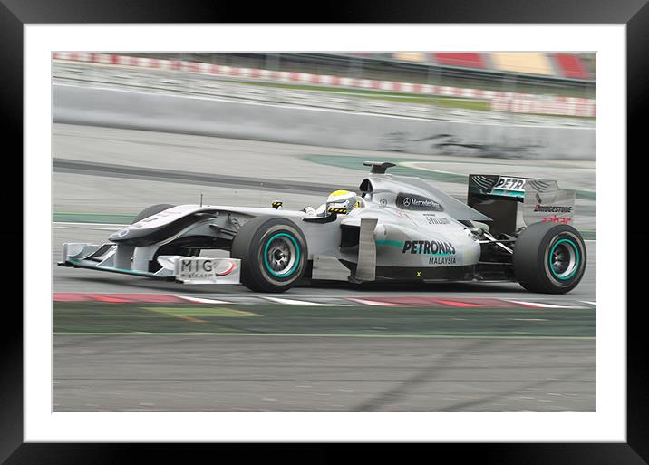 Nico Rosberg - Mercedes Framed Mounted Print by SEAN RAMSELL