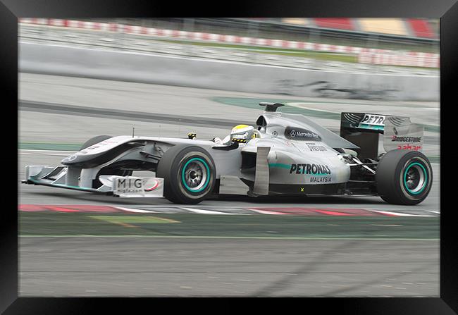 Nico Rosberg - Mercedes Framed Print by SEAN RAMSELL